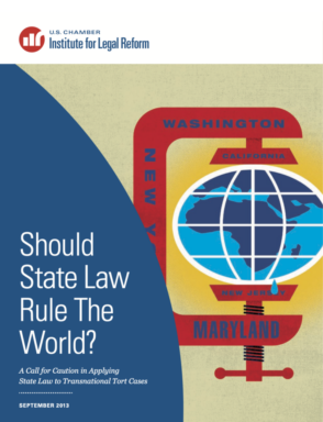 A globe being squished between a clamping tool: Should State Law Rule The World