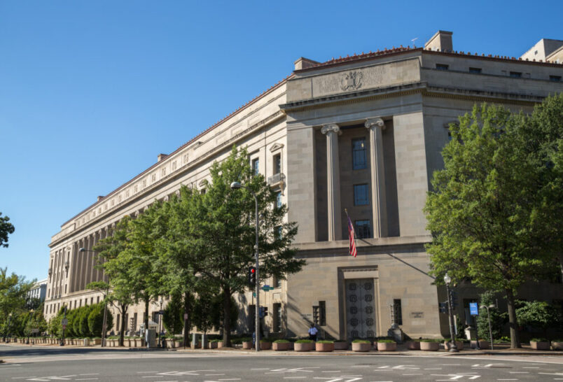 U.S. Department of Justice building in Washington D.C.