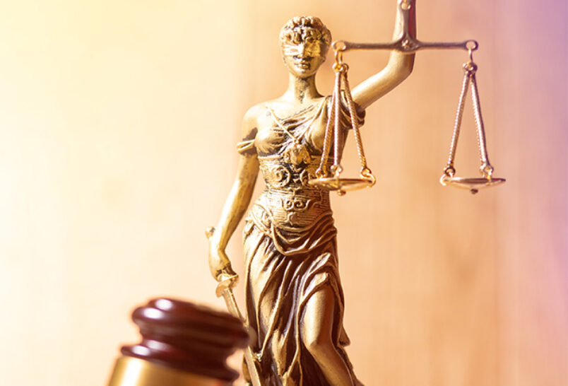 civil justice scales and gavel