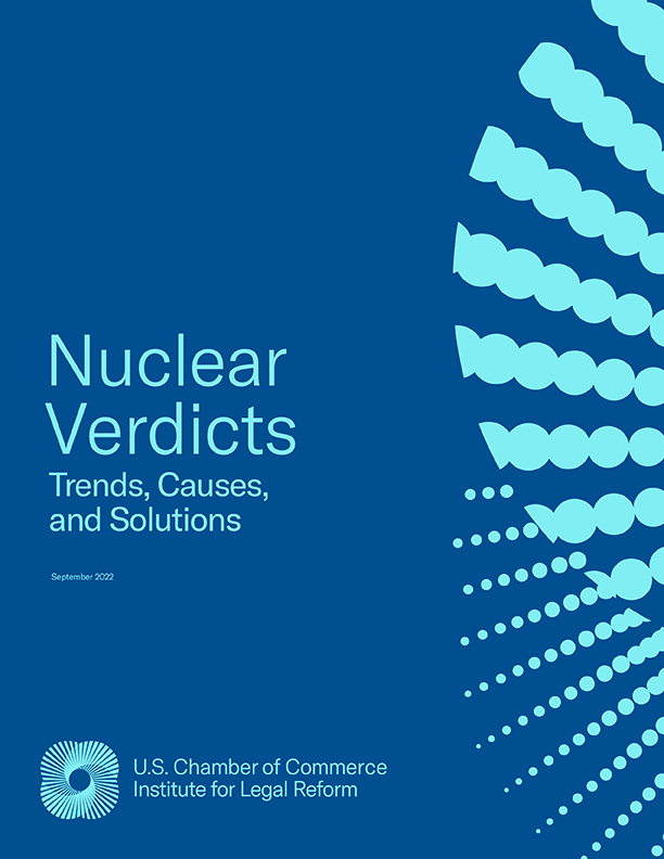 Podcast cover ILR's research paper "Nuclear Verdicts: Trends, Causes, and Solutions"