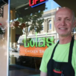 Mark-Owner of Lolas Chicken Shack-stands out front of business