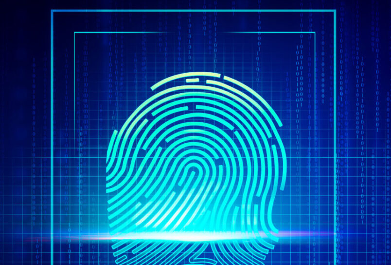 Blue biometric fingerprint