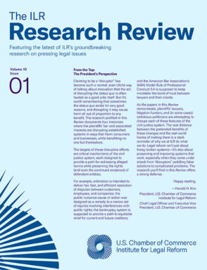 Cover image for Volume 10, Issue 1 of the ILR Research review. Stylized blue logo and text.