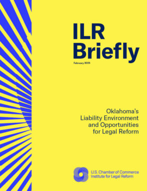 Cover image for ILR's report on Oklahoma's liability environment and opportunities for legal reform.